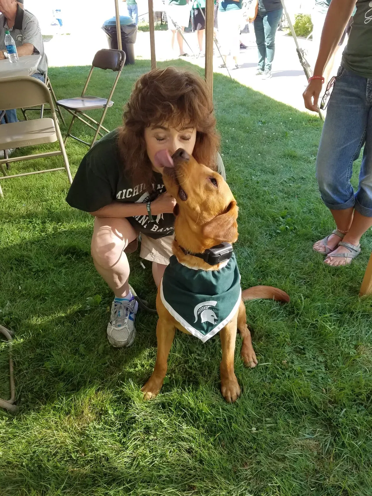 Melissa Mackey with Zeke the WonderDog at Pentwater Days 2017